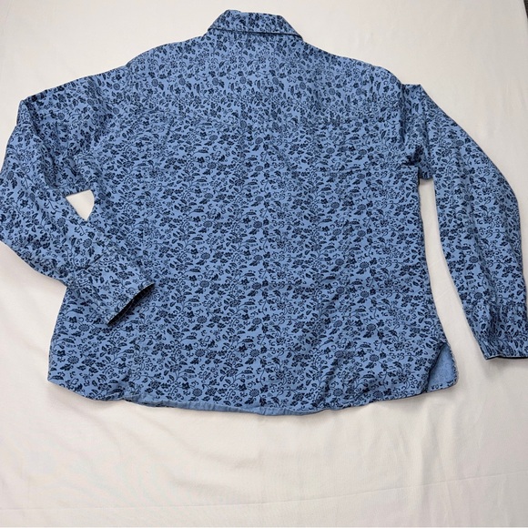 Royal Robbins Navy Snap-Up Shirt ditsy paisley pattern - Picture 2 of 8